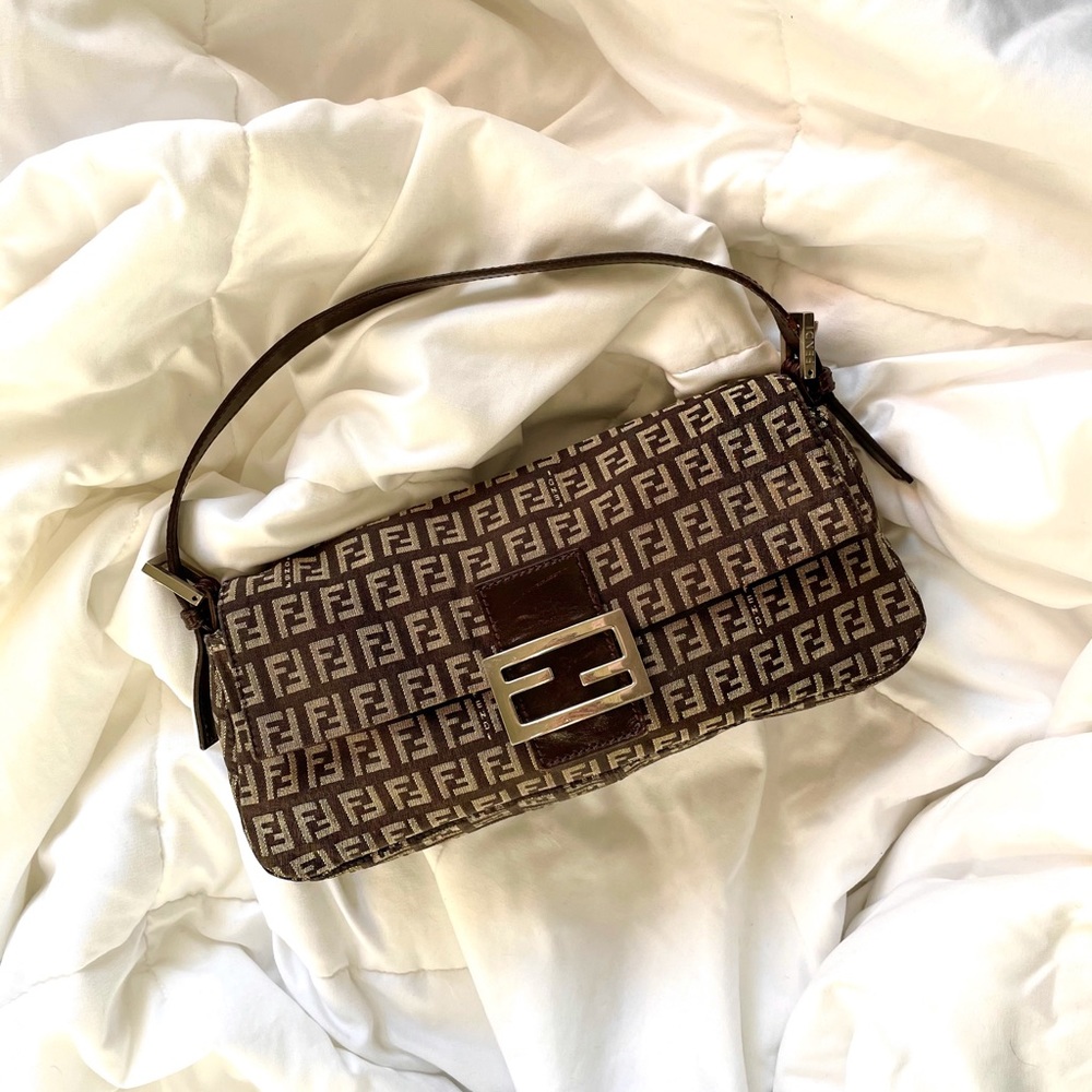 SOLD Fendi Zucchino Baguette Bag